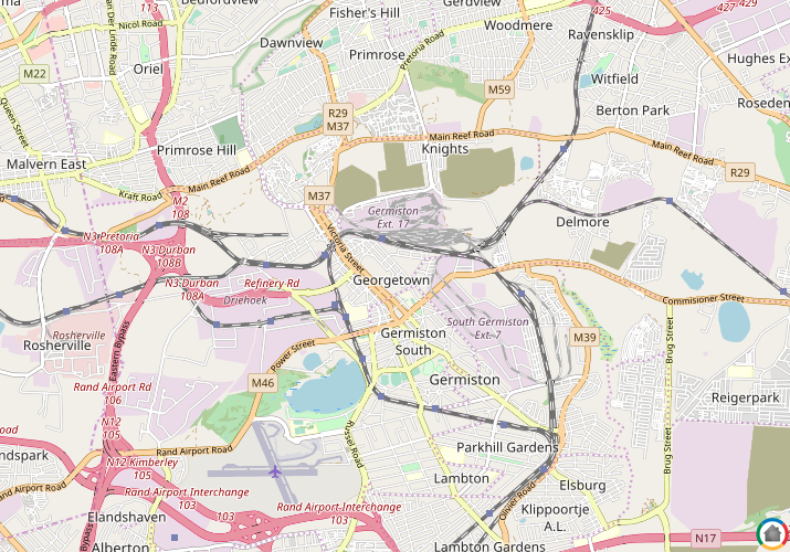 Map location of Germiston